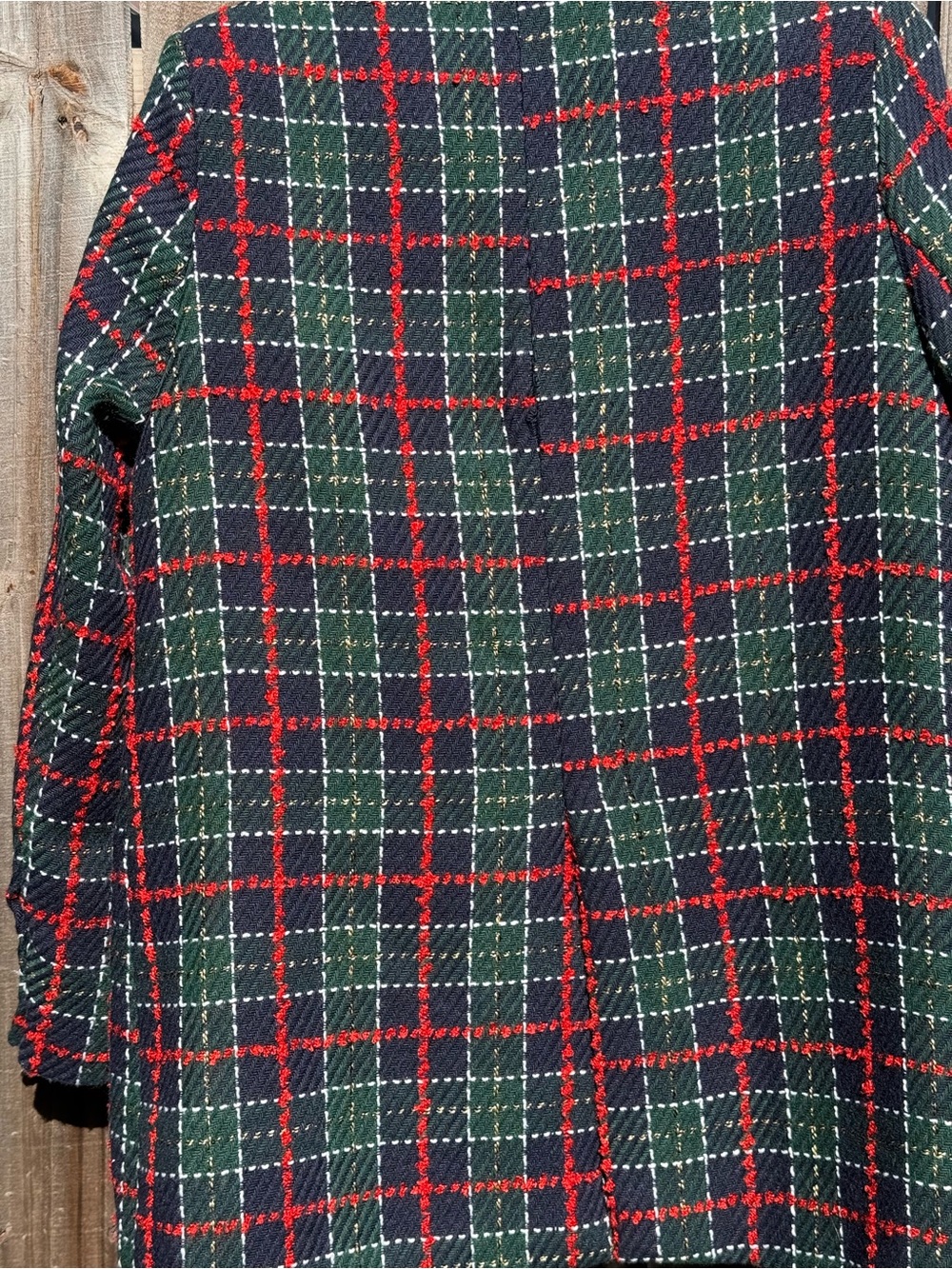 Lena Green and Red Plaid Wool Double-Breasted Blazer - Picture 7 of 10
